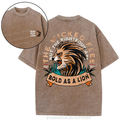 Bold As A Lion Christian Washed T-Shirt