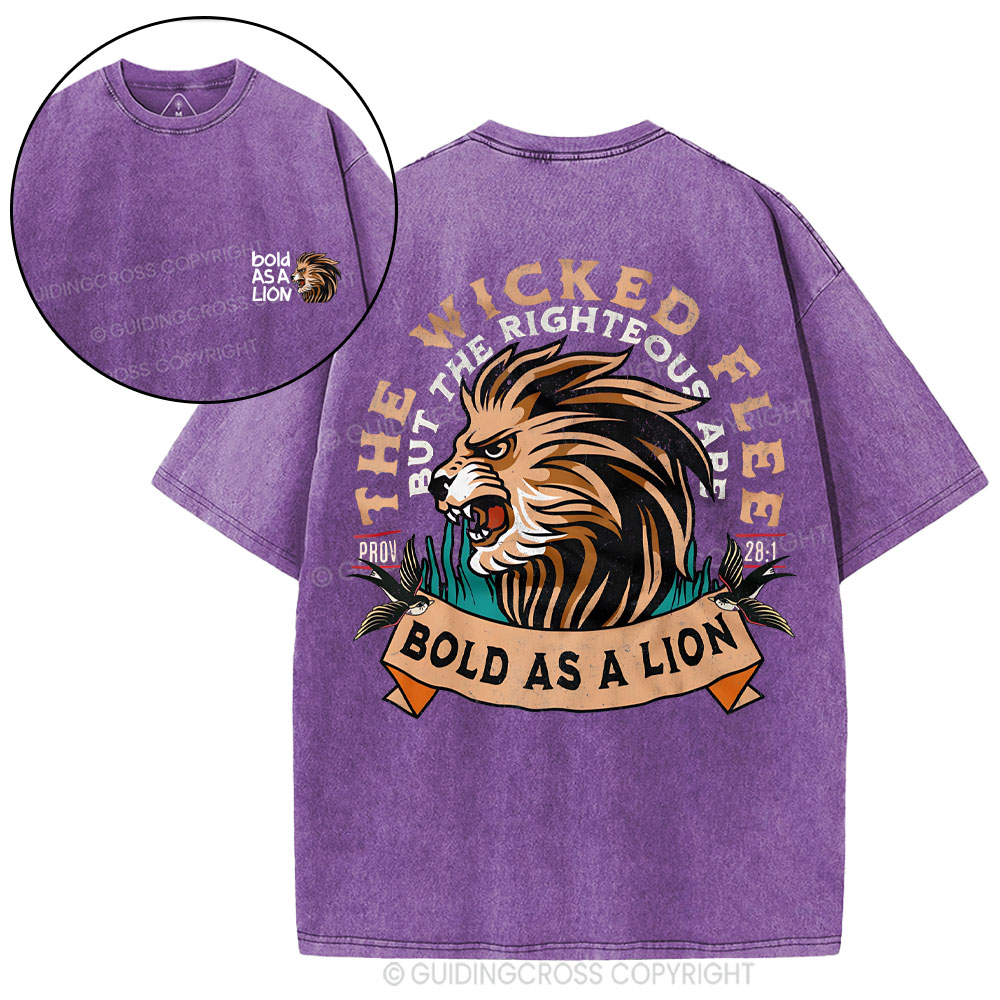 Bold As A Lion Christian Washed T-Shirt