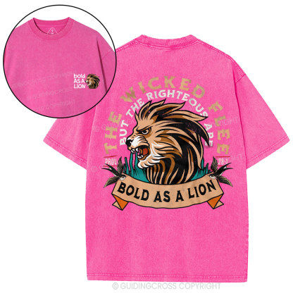 Bold As A Lion Christian Washed T-Shirt