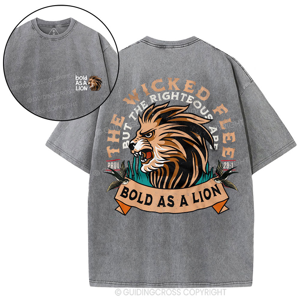 Bold As A Lion Christian Washed T-Shirt