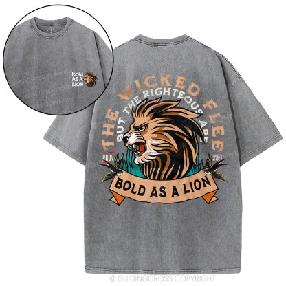 Bold As A Lion Christian Washed T-Shirt