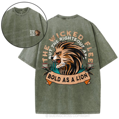 Bold As A Lion Christian Washed T-Shirt