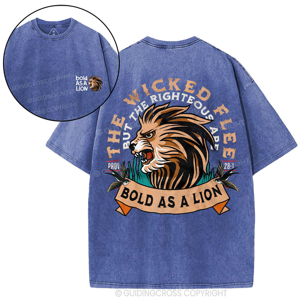 Bold As A Lion Christian Washed T-Shirt