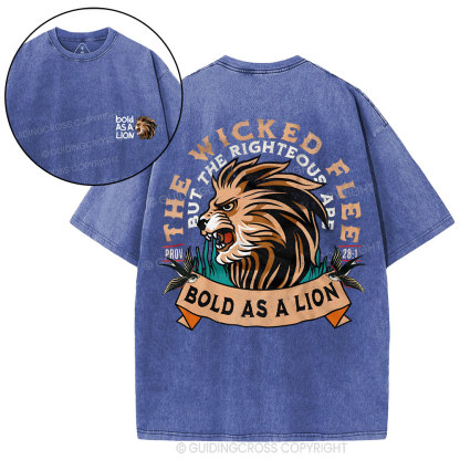 Bold As A Lion Christian Washed T-Shirt