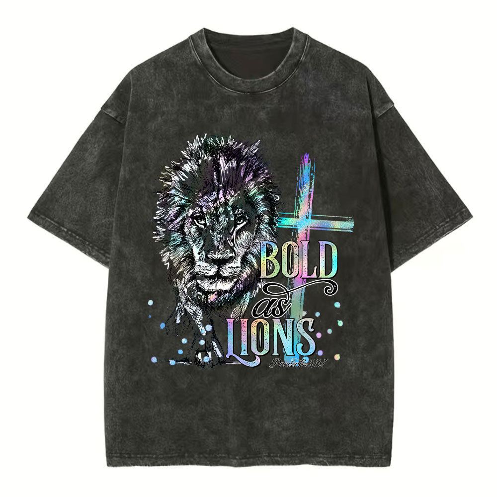 Bold As Lions Christian Washed T-Shirt
