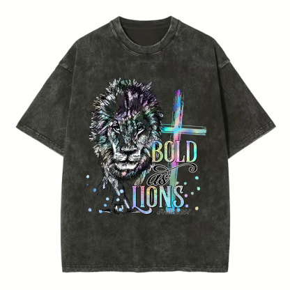 Bold As Lions Christian Washed T-Shirt