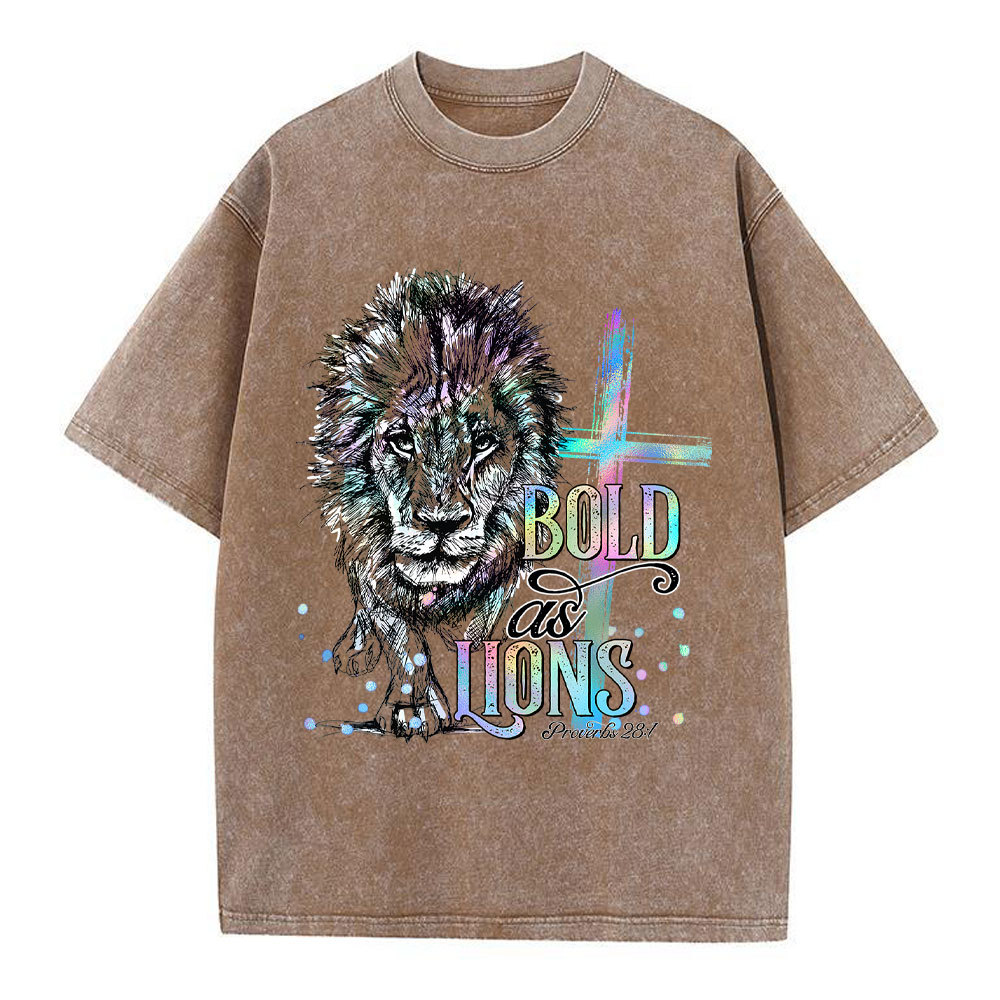 Bold As Lions Christian Washed T-Shirt