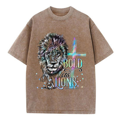 Bold As Lions Christian Washed T-Shirt