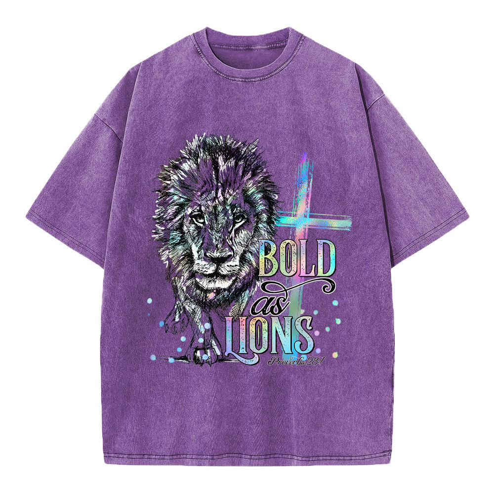 Bold As Lions Christian Washed T-Shirt