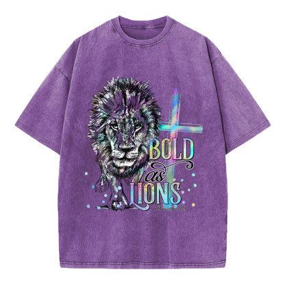 Bold As Lions Christian Washed T-Shirt