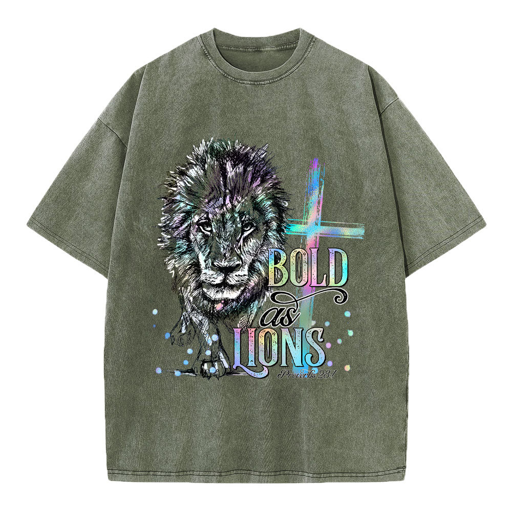Bold As Lions Christian Washed T-Shirt