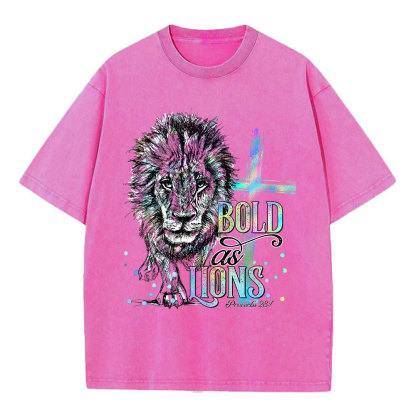 Bold As Lions Christian Washed T-Shirt