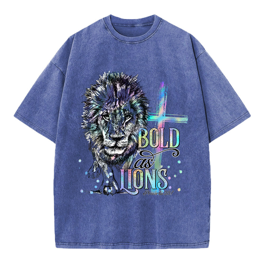 Bold As Lions Christian Washed T-Shirt