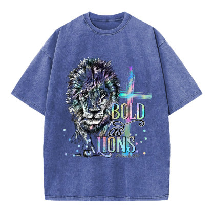 Bold As Lions Christian Washed T-Shirt