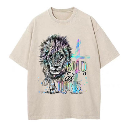 Bold As Lions Christian Washed T-Shirt