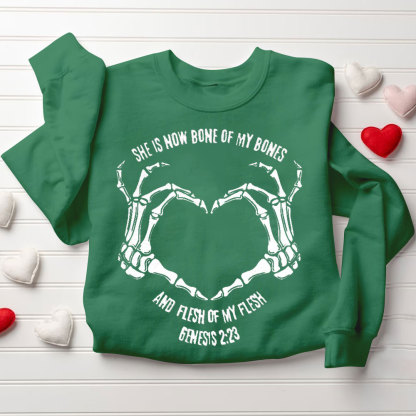 Bone Of Bones And Flesh Of My Flesh Christian Couple Sweatshirt