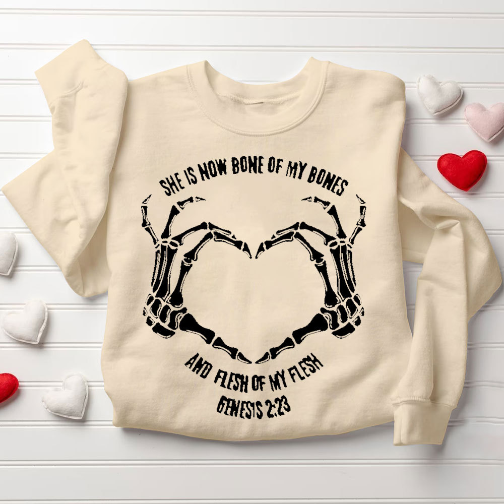 Bone Of Bones And Flesh Of My Flesh Christian Couple Sweatshirt