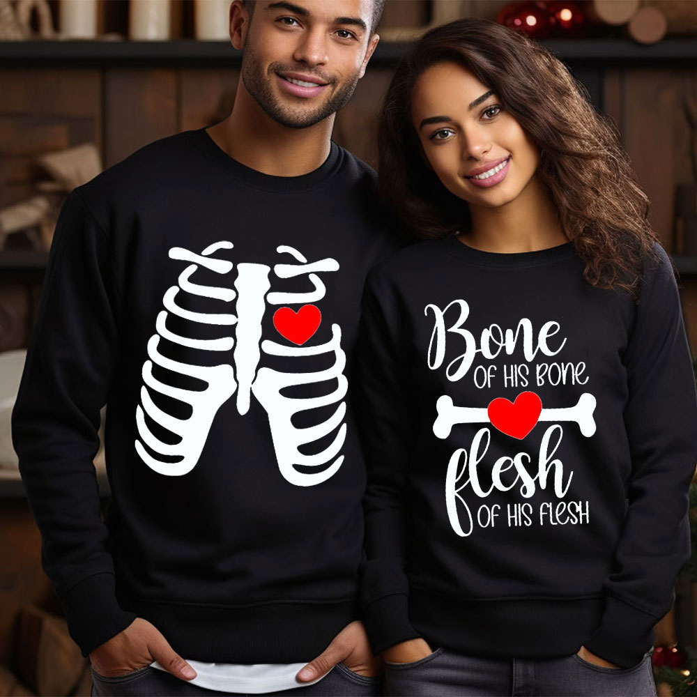 Bone Of His Bone Flesh Of His Flesh Christian Couple Sweatshirt Sale ...