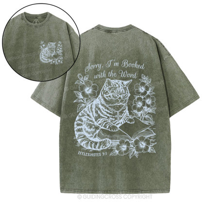 Booked With The Word Christian Washed T-Shirt