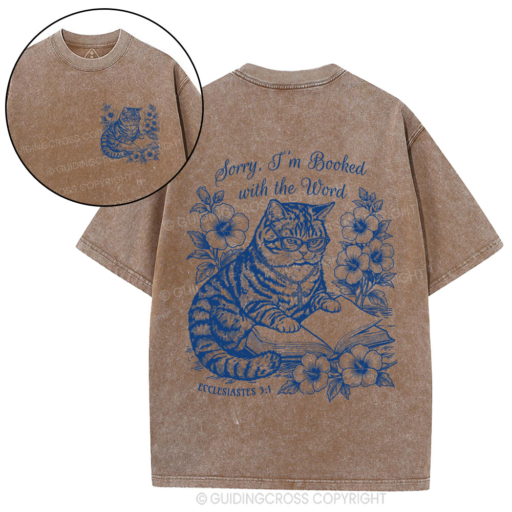 Booked With The Word Christian Washed T-Shirt