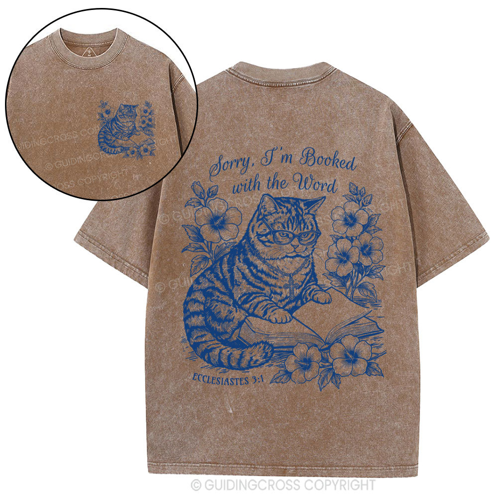 Booked With The Word Christian Washed T-Shirt