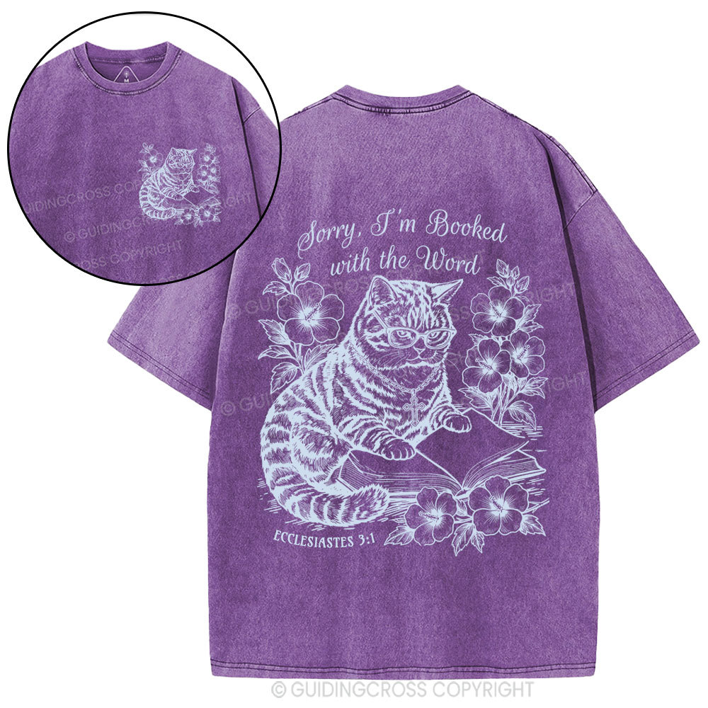 Booked With The Word Christian Washed T-Shirt