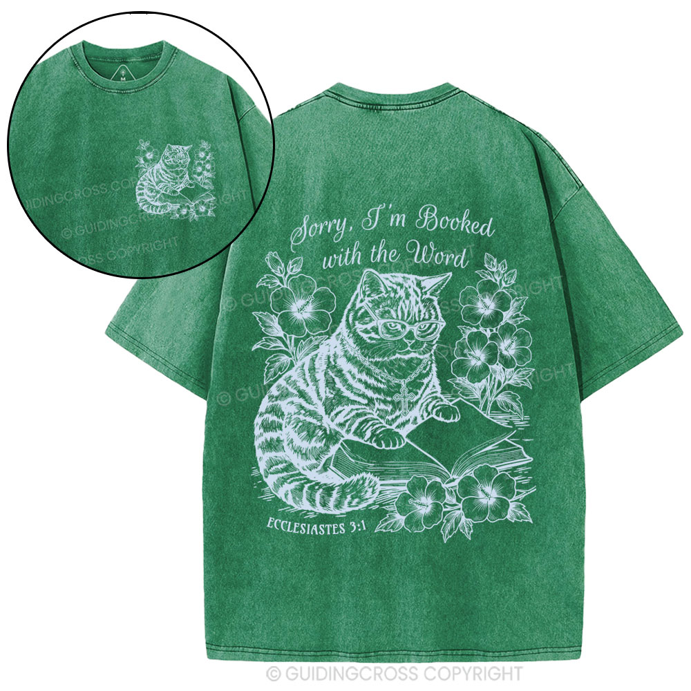 Booked With The Word Christian Washed T-Shirt