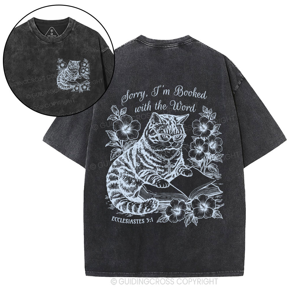 Booked With The Word Christian Washed T-Shirt