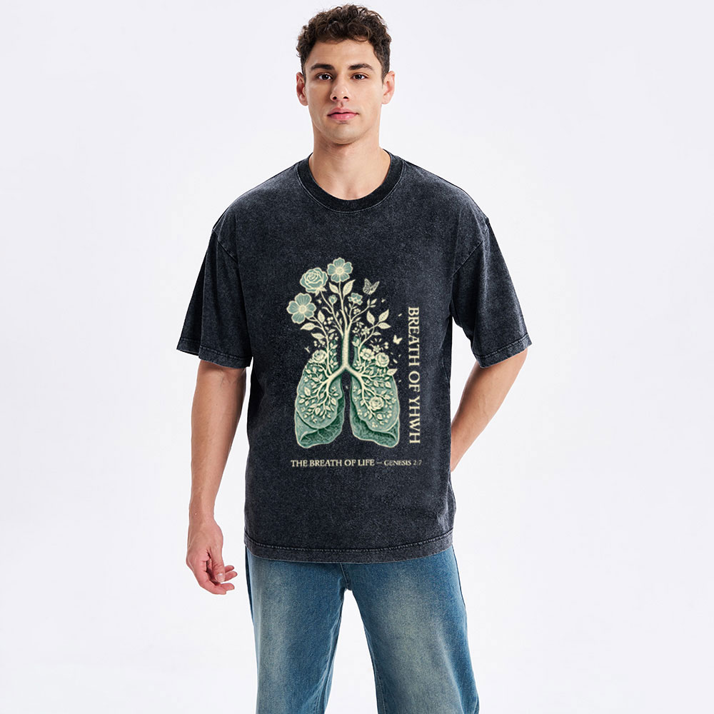 Breath Of Yhwh Christian Washed T-Shirt