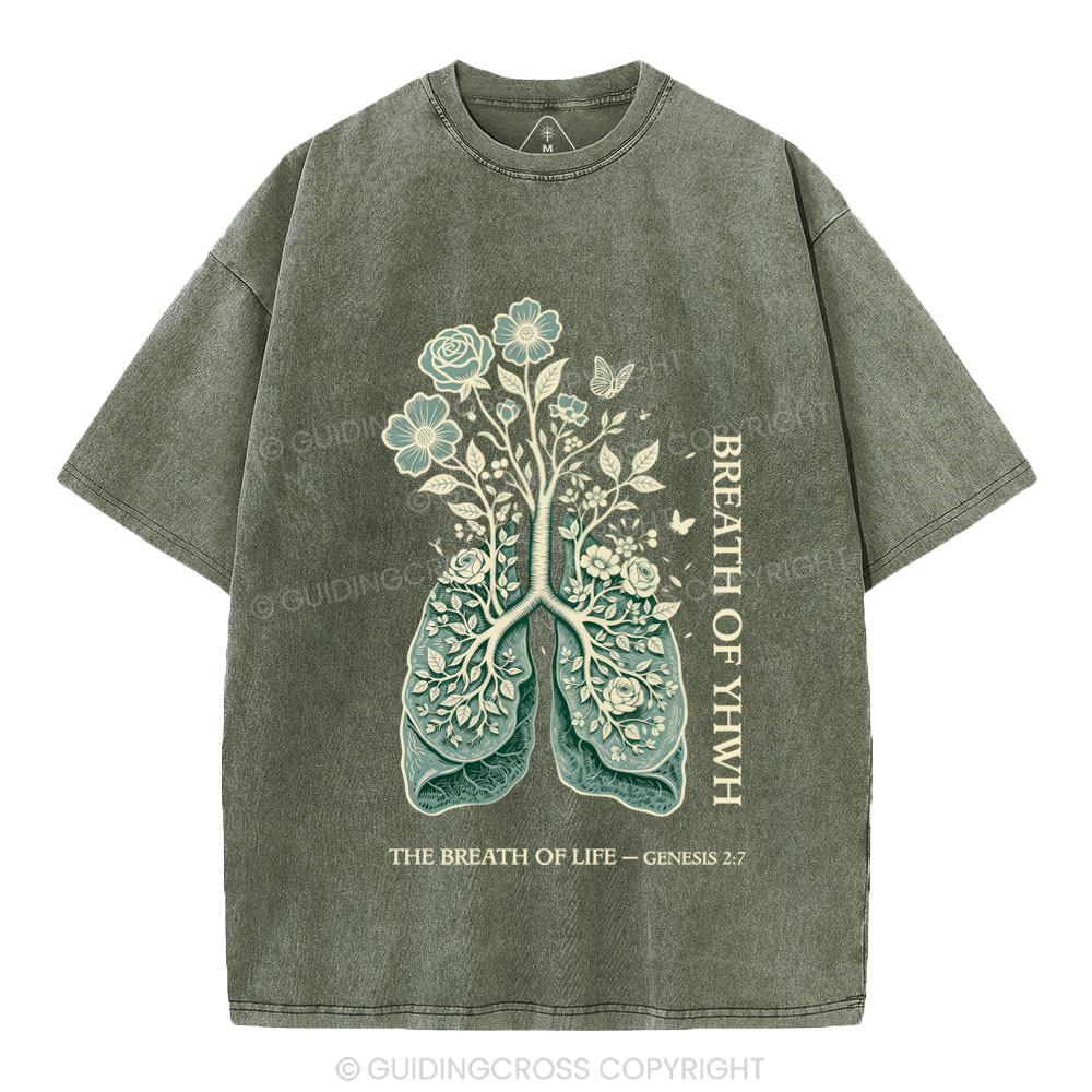 Breath Of Yhwh Christian Washed T-Shirt