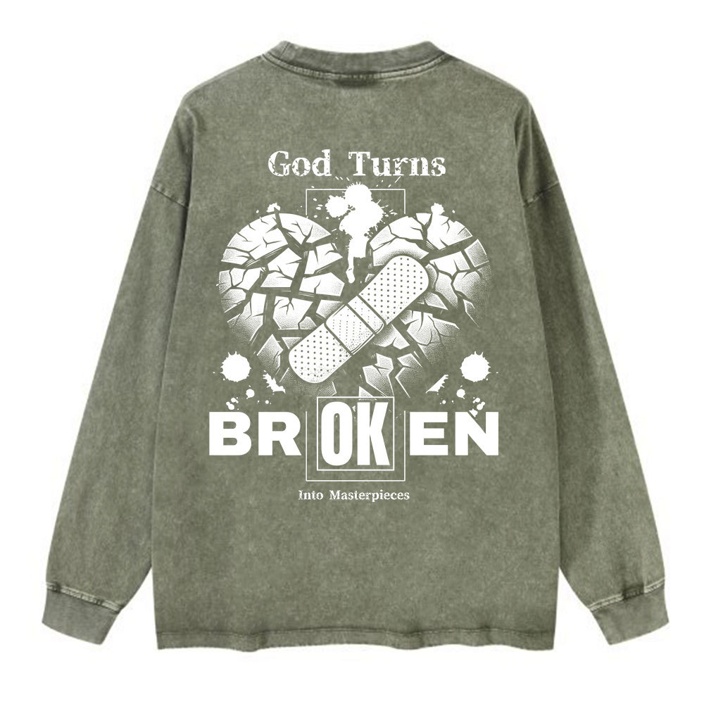 Broken Washed Long Sleeve T-Shirt