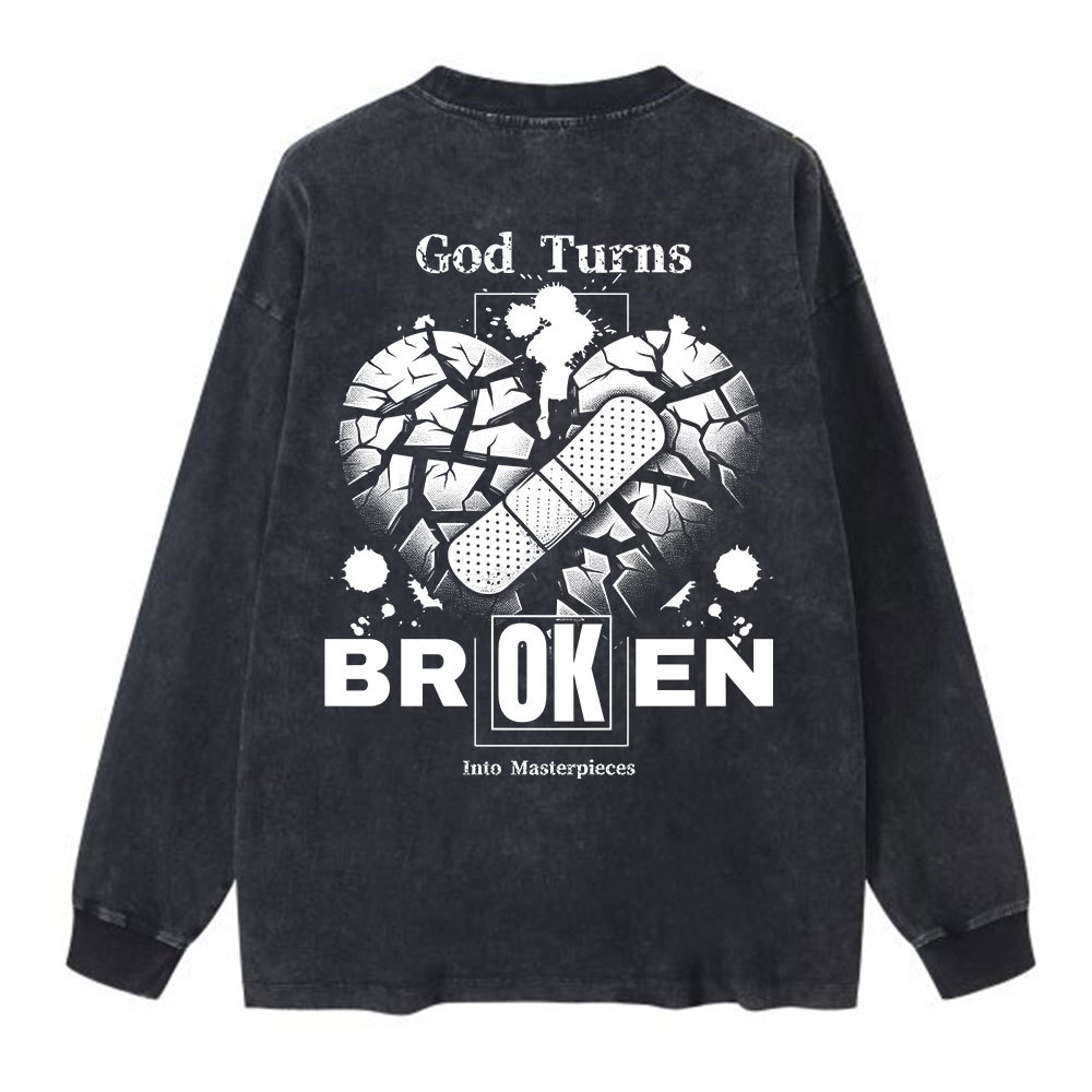 Broken Washed Long Sleeve T-Shirt