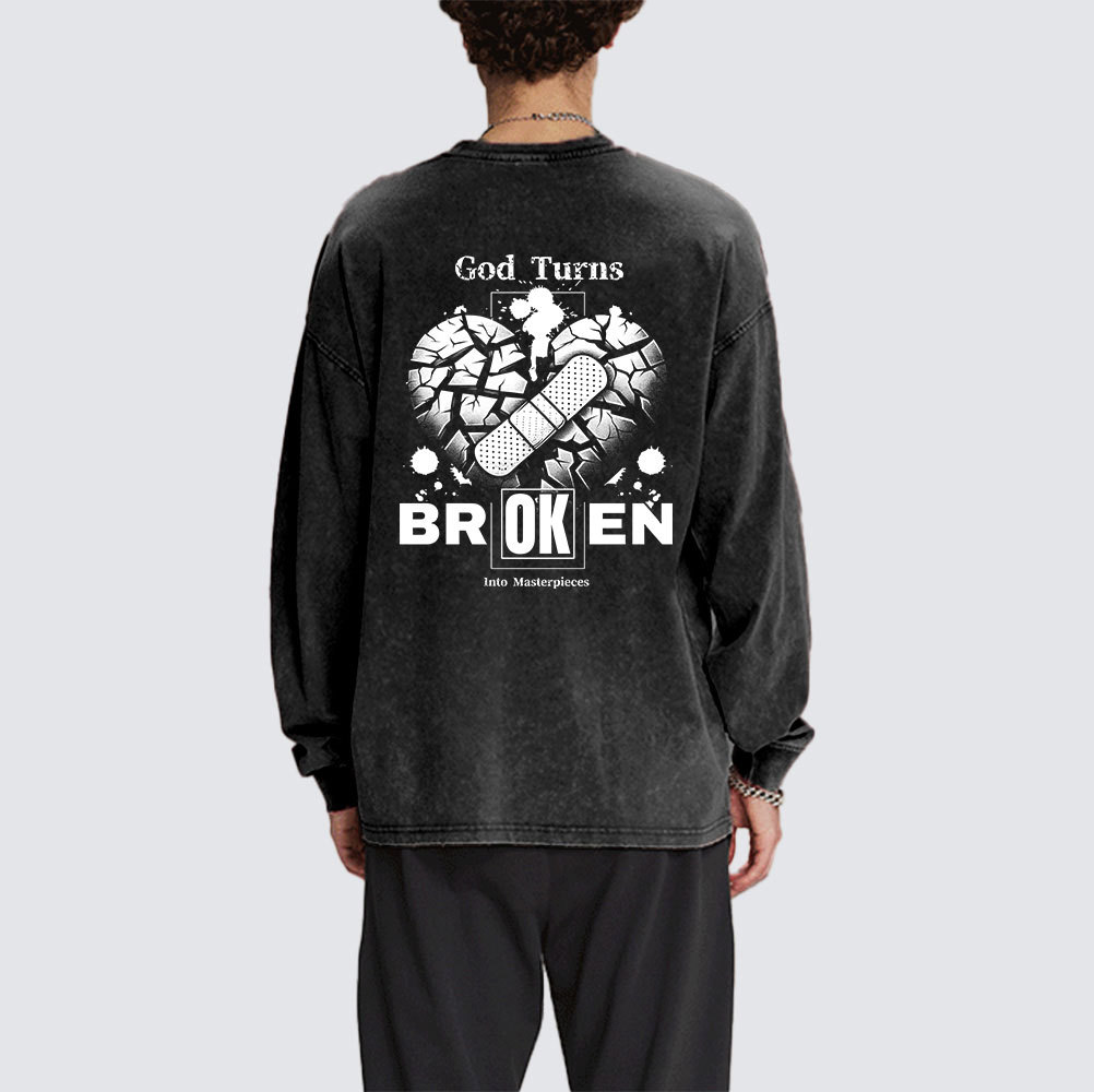 Broken Washed Long Sleeve T-Shirt