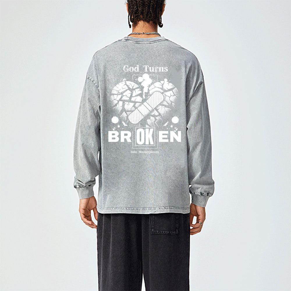 Broken Washed Long Sleeve T-Shirt