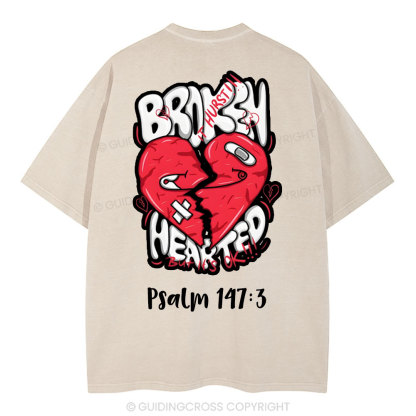 Broken Hearted  Christian Washed T-Shirt