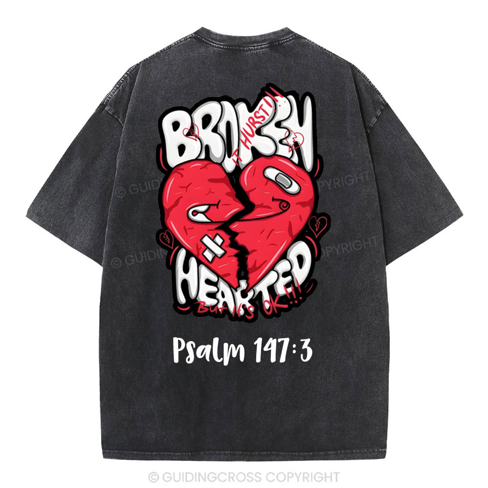 Broken Hearted  Christian Washed T-Shirt
