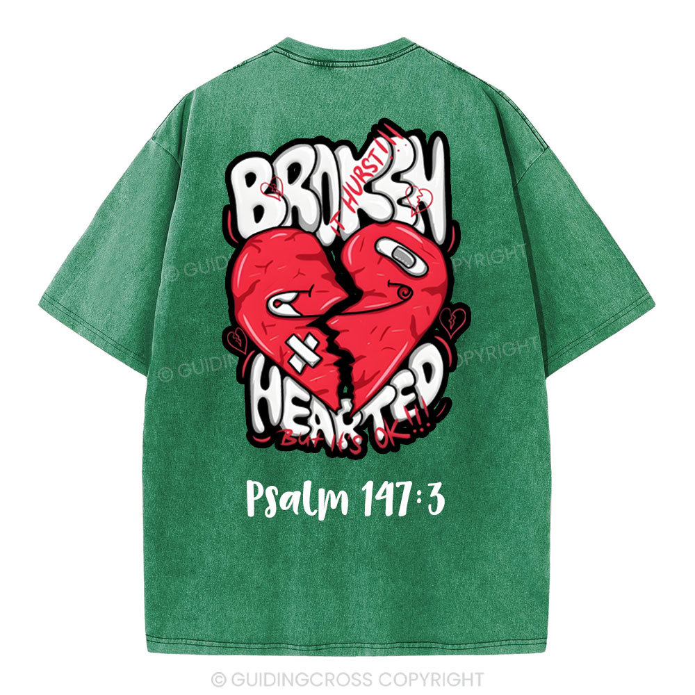 Broken Hearted  Christian Washed T-Shirt