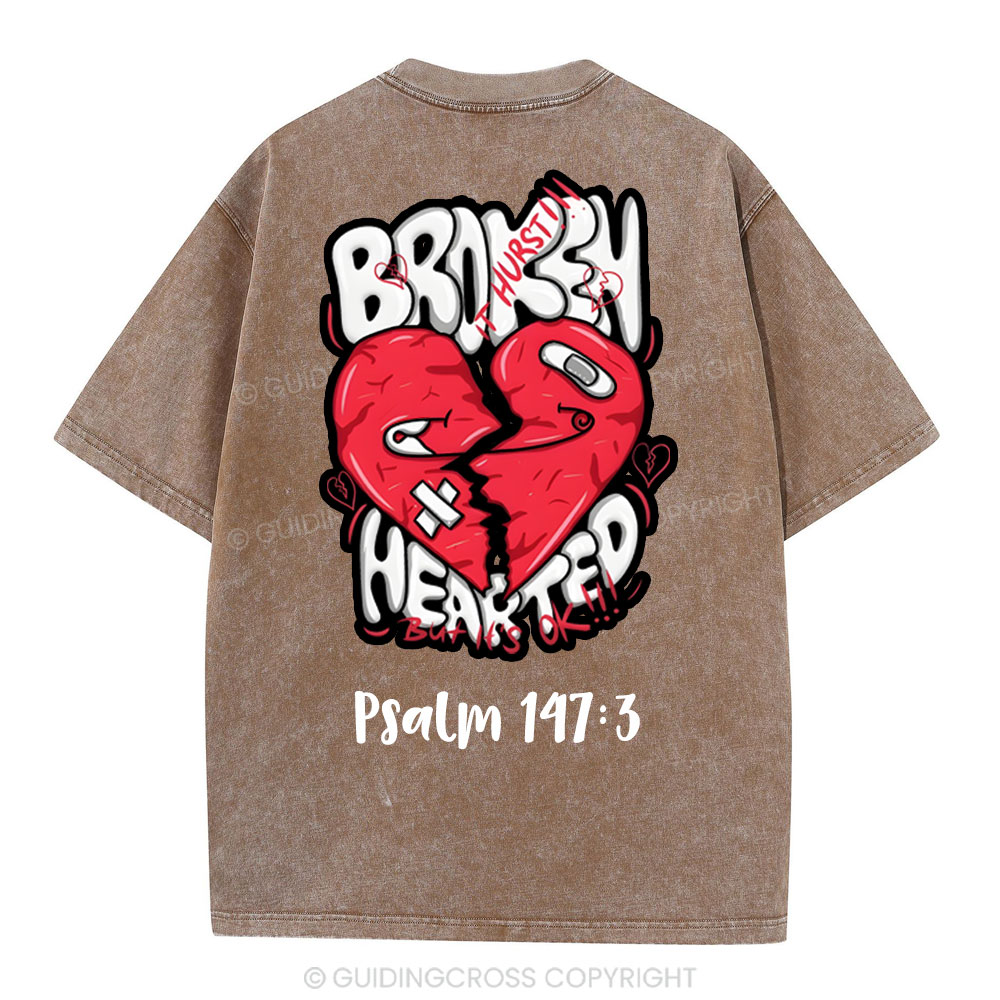 Broken Hearted  Christian Washed T-Shirt