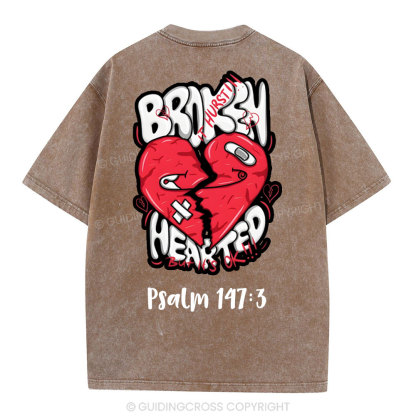 Broken Hearted  Christian Washed T-Shirt