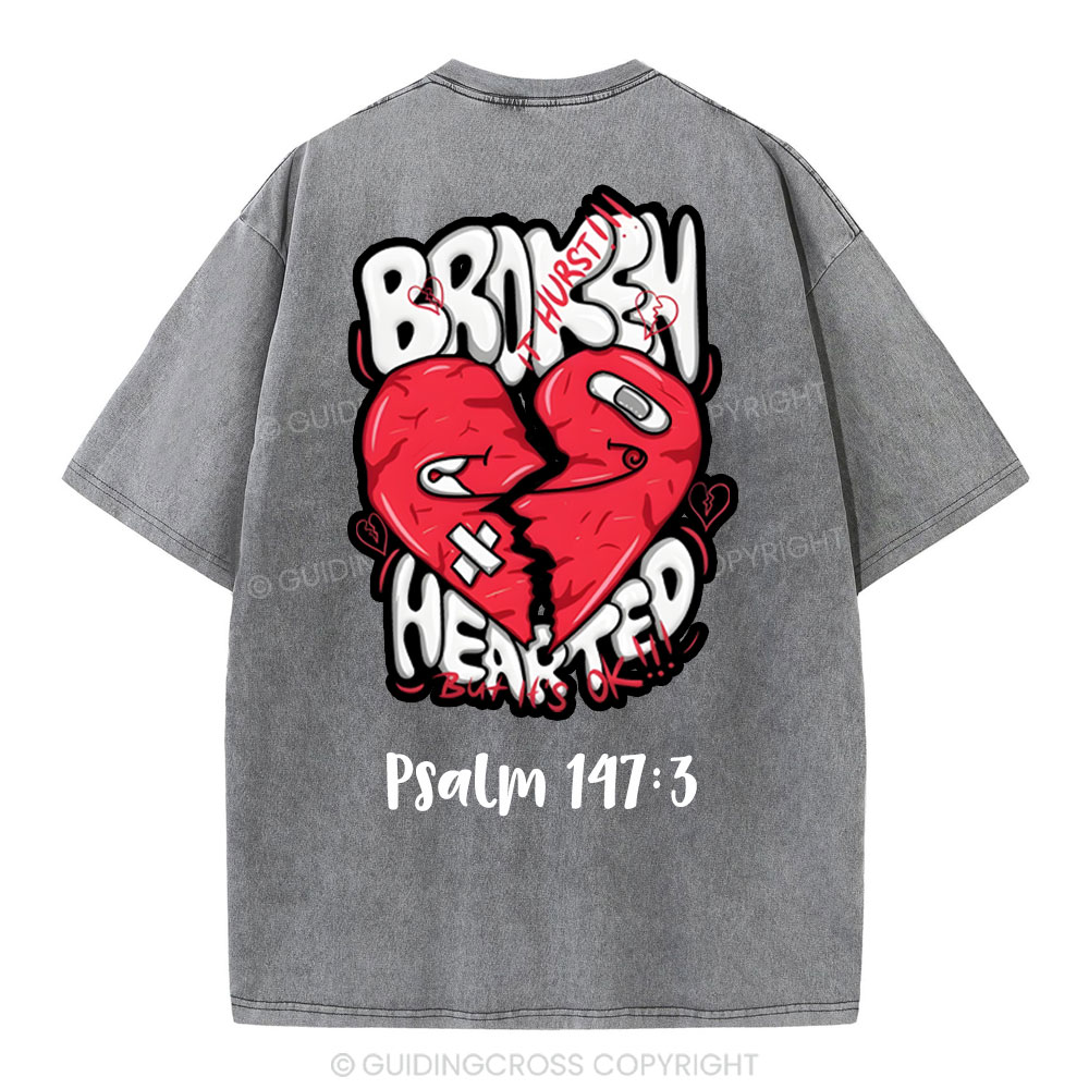 Broken Hearted  Christian Washed T-Shirt