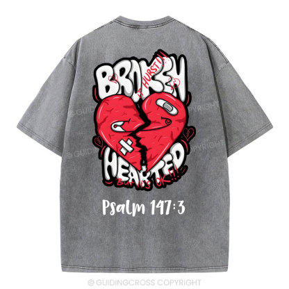Broken Hearted  Christian Washed T-Shirt