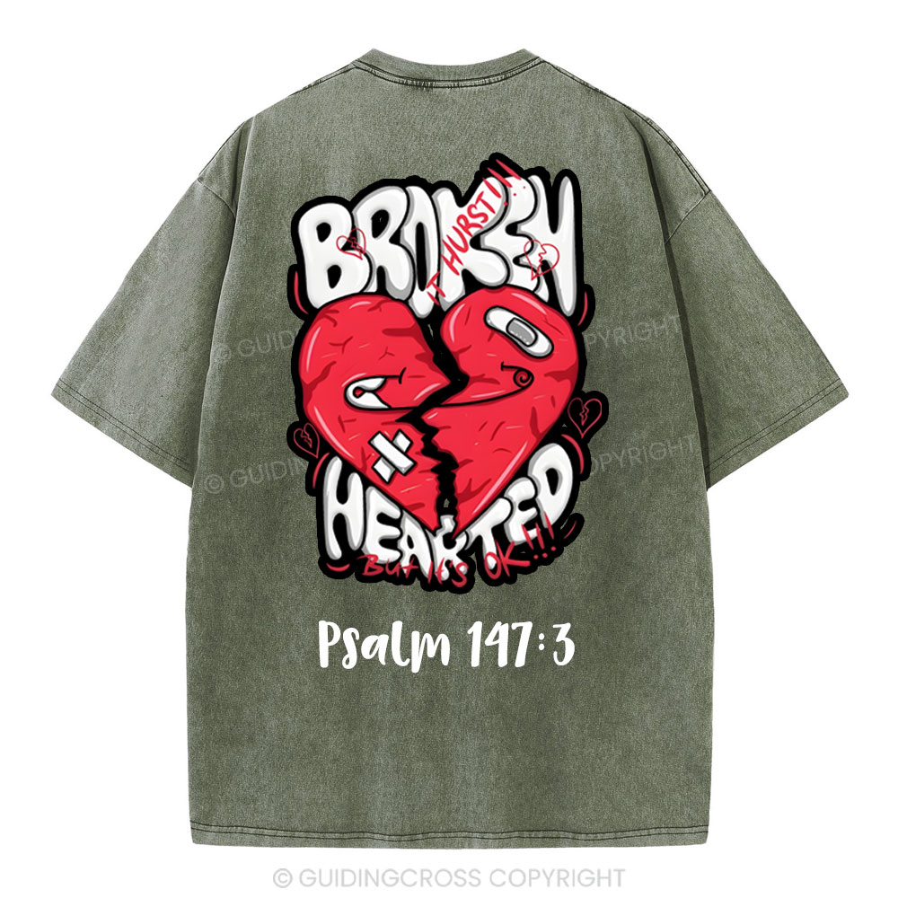Broken Hearted  Christian Washed T-Shirt