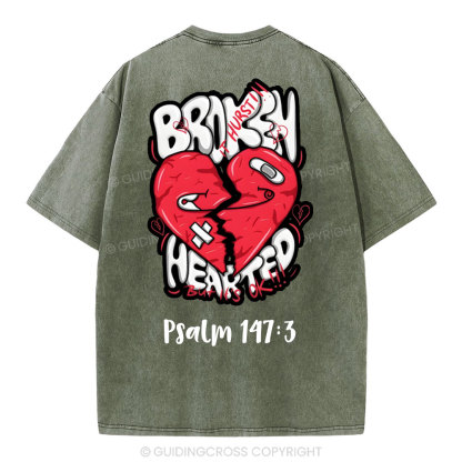 Broken Hearted  Christian Washed T-Shirt