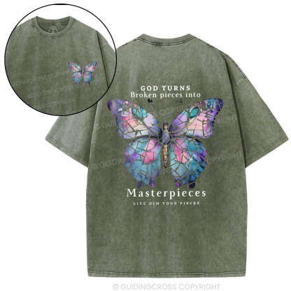 God Turns Broken Pieces Into MasterpiecesChirstian Washed T-Shirt