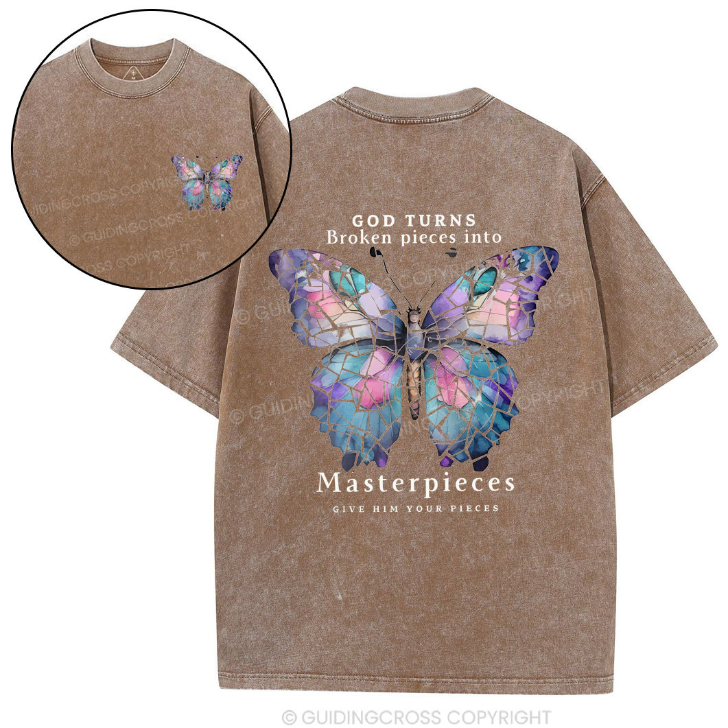 God Turns Broken Pieces Into MasterpiecesChirstian Washed T-Shirt