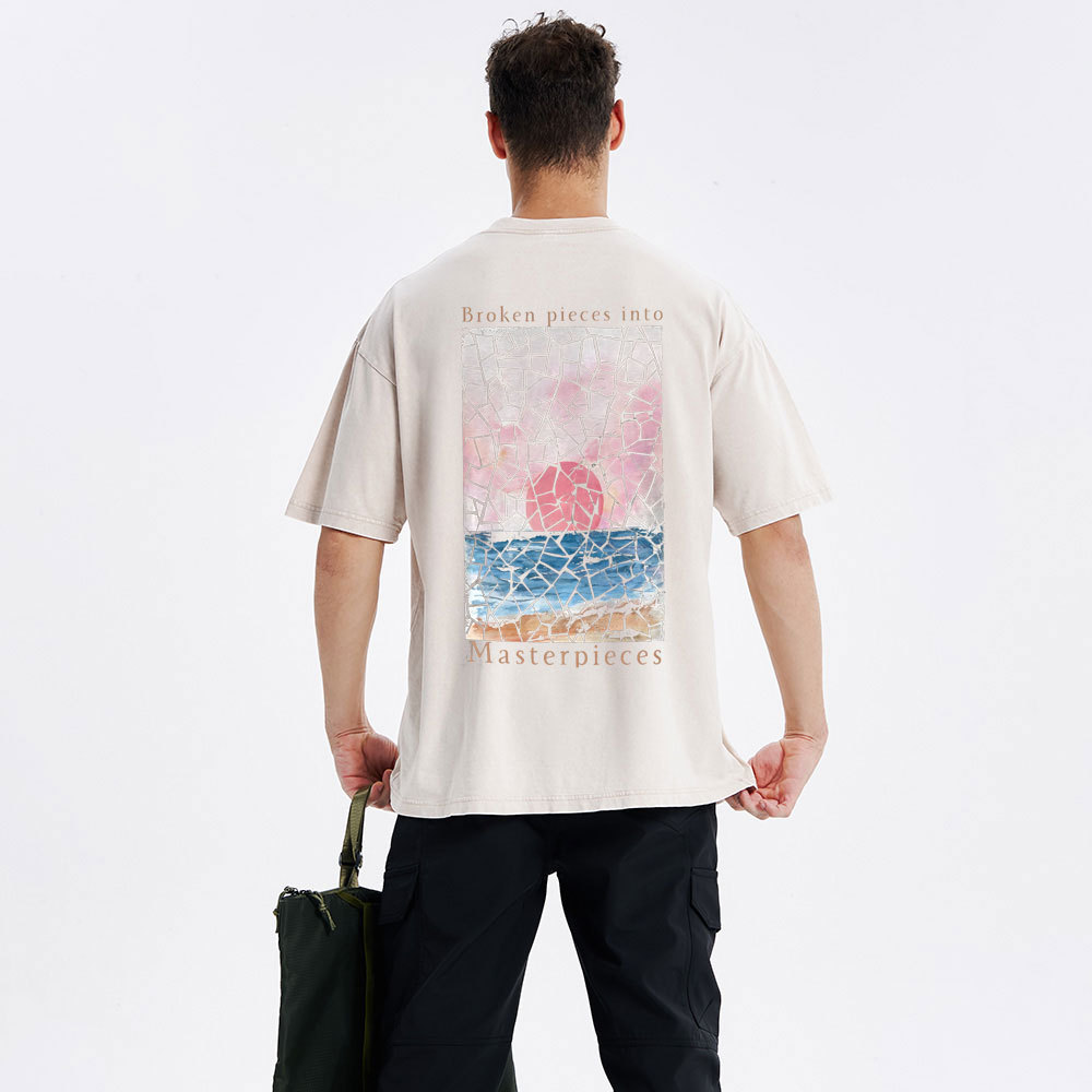 Broken Pieces Into Masterpieces Christian Washed T-Shirt