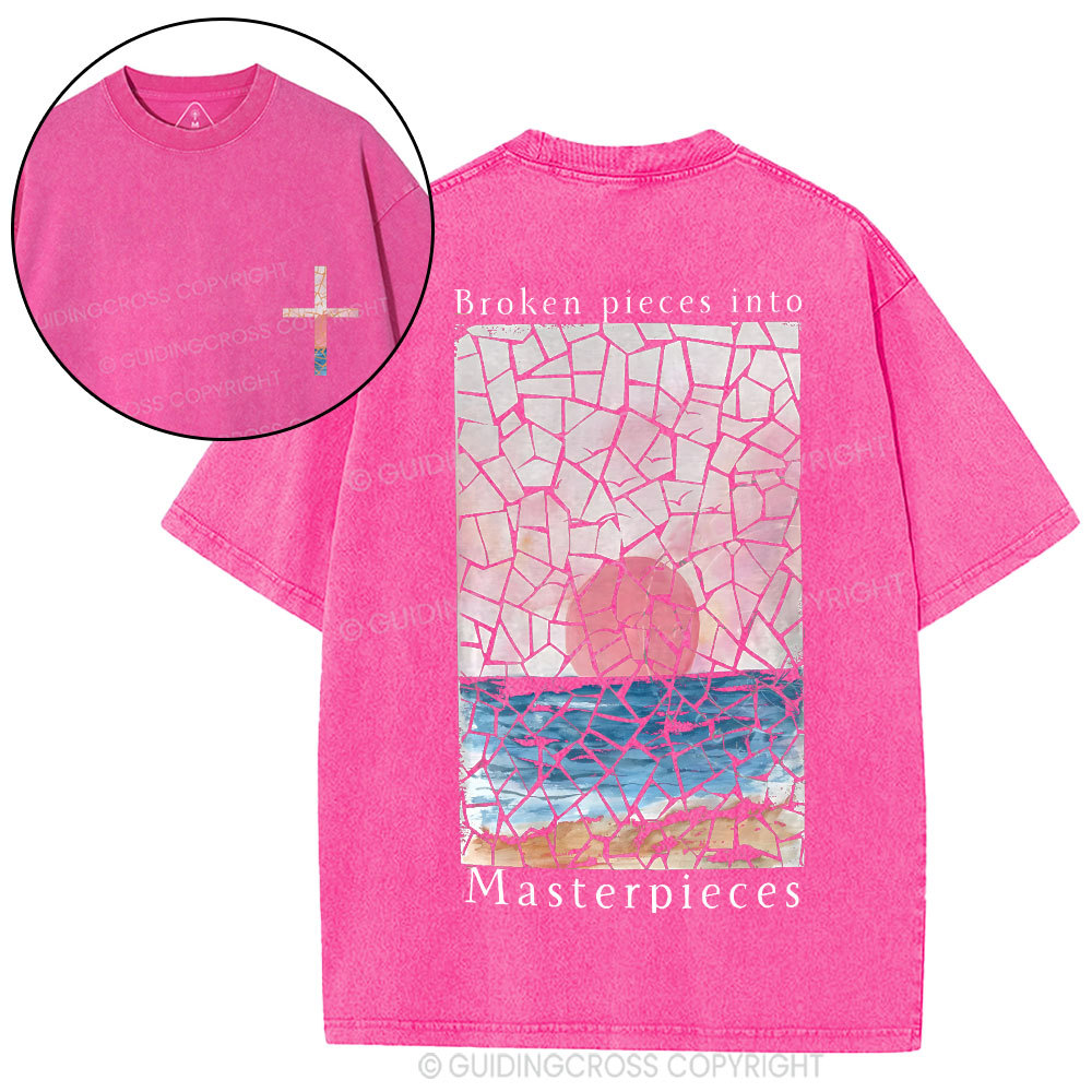 Broken Pieces Into Masterpieces Christian Washed T-Shirt