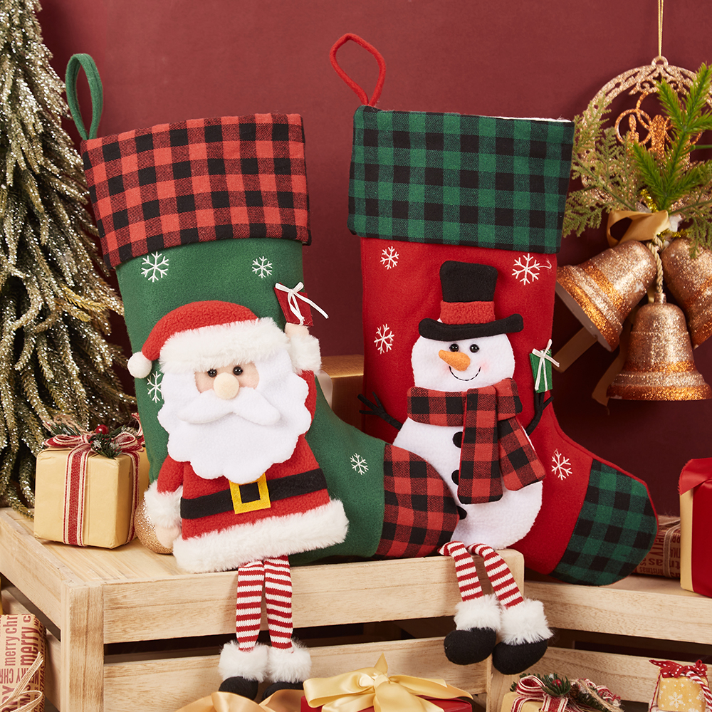 Brushed Plaid Christmas Stocking