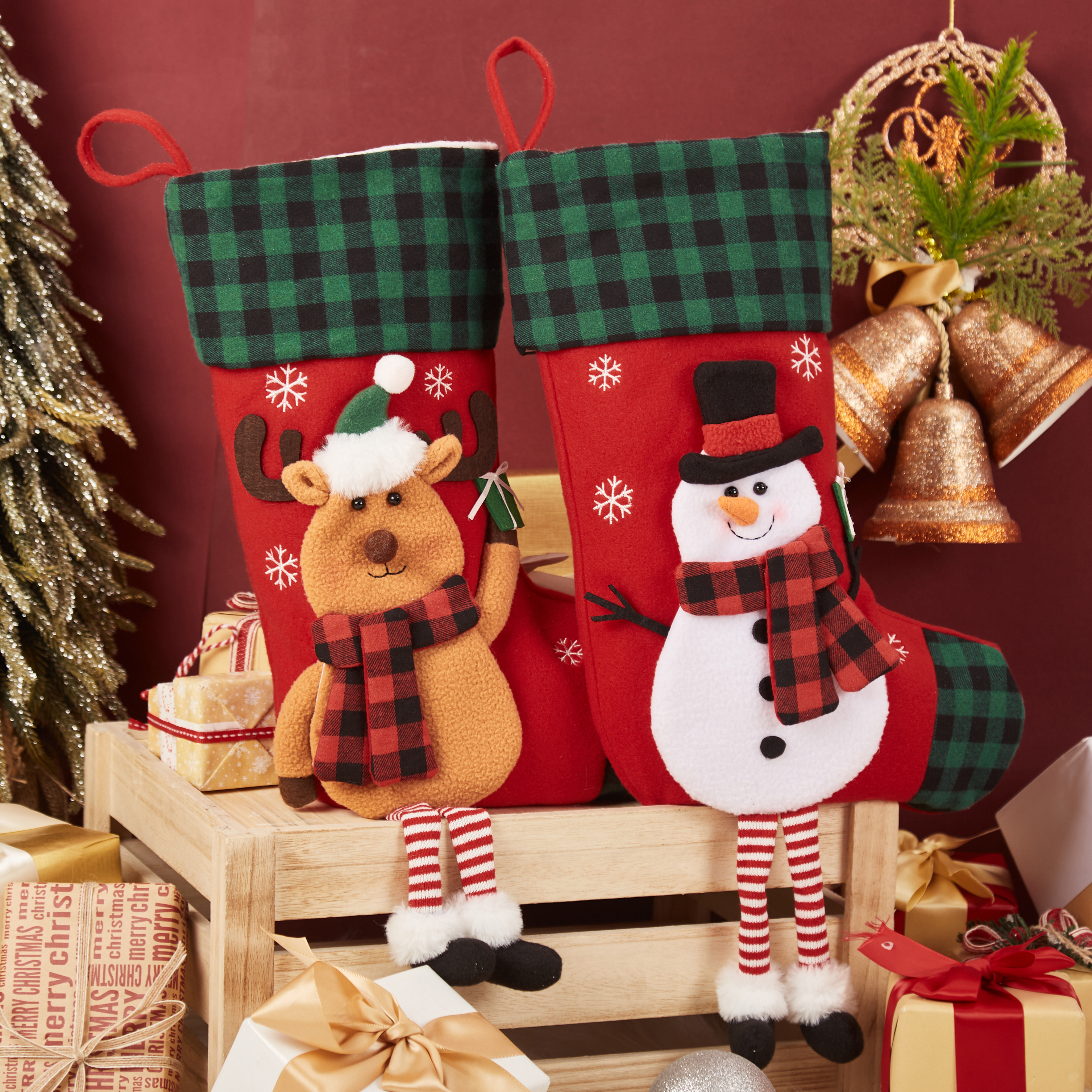 Brushed Plaid Christmas Stocking
