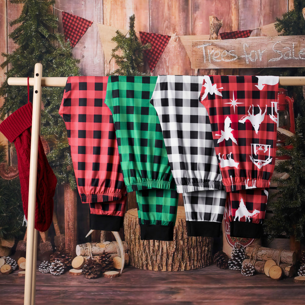 Buffalo Plaid Christmas Elastic Waist Pants
